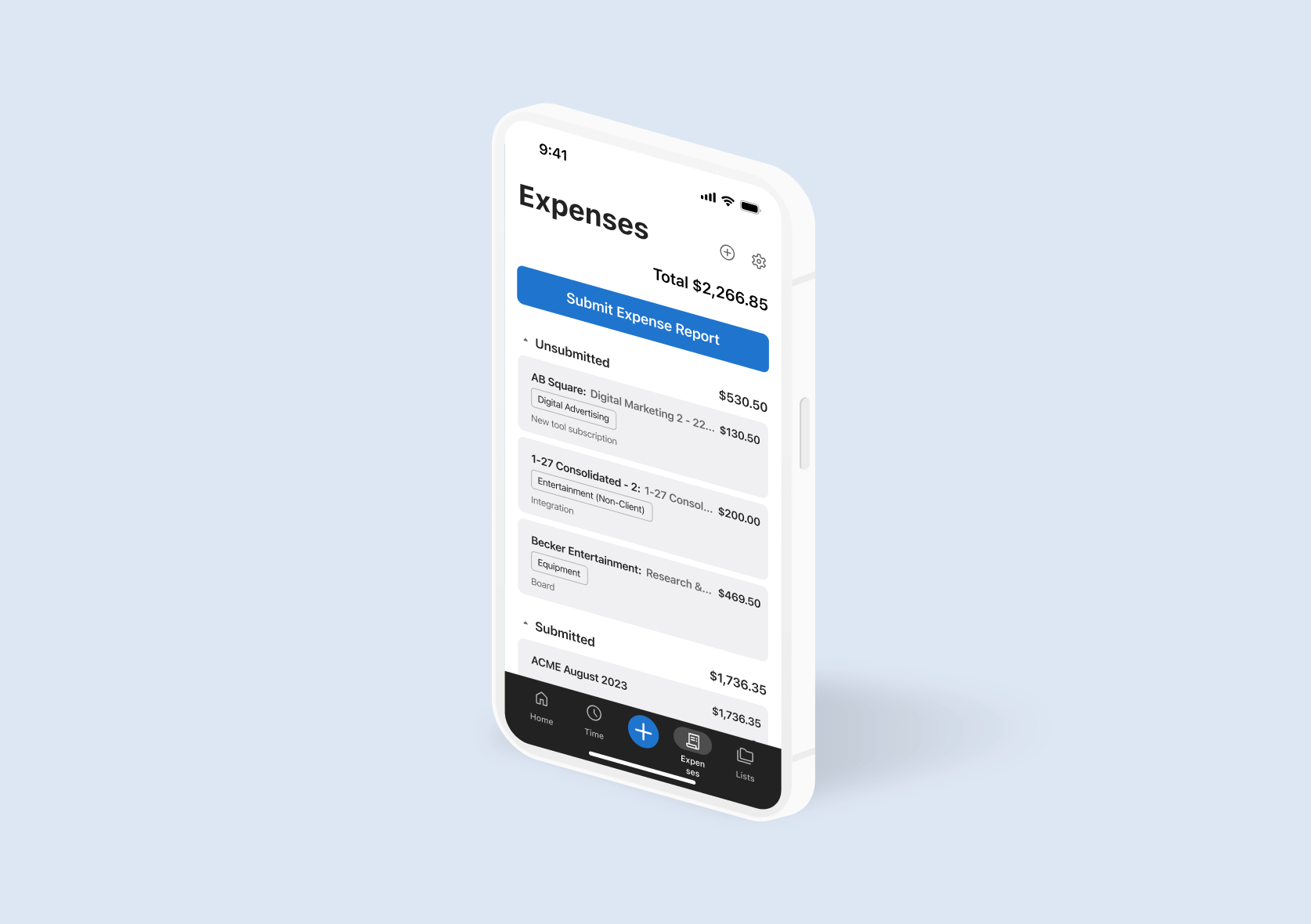 Bt App Expenses Screenshot