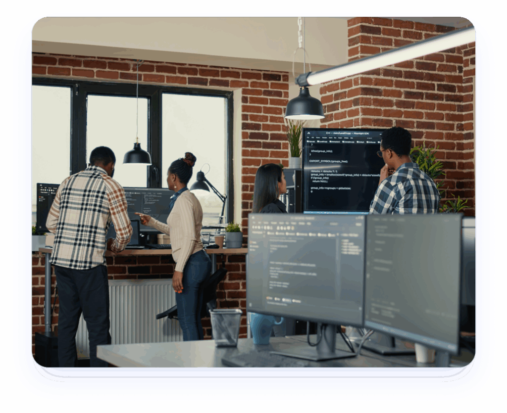 People Looking At Code