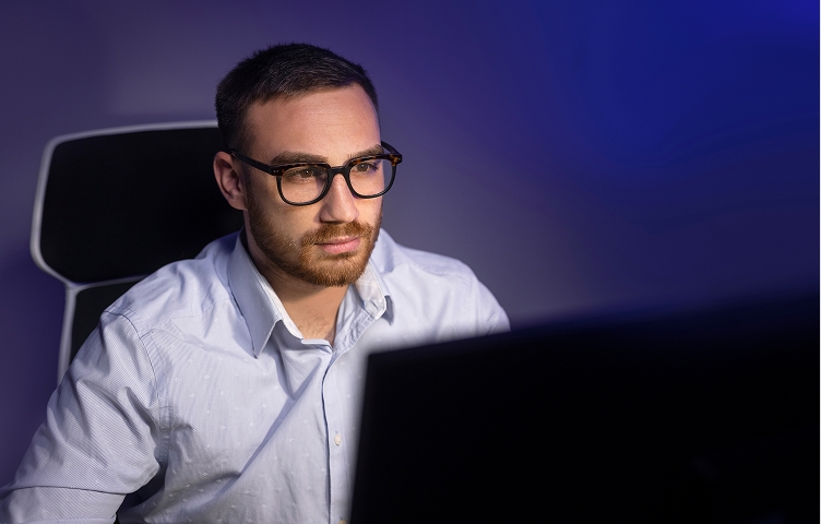 Man Looking At Computer Screen